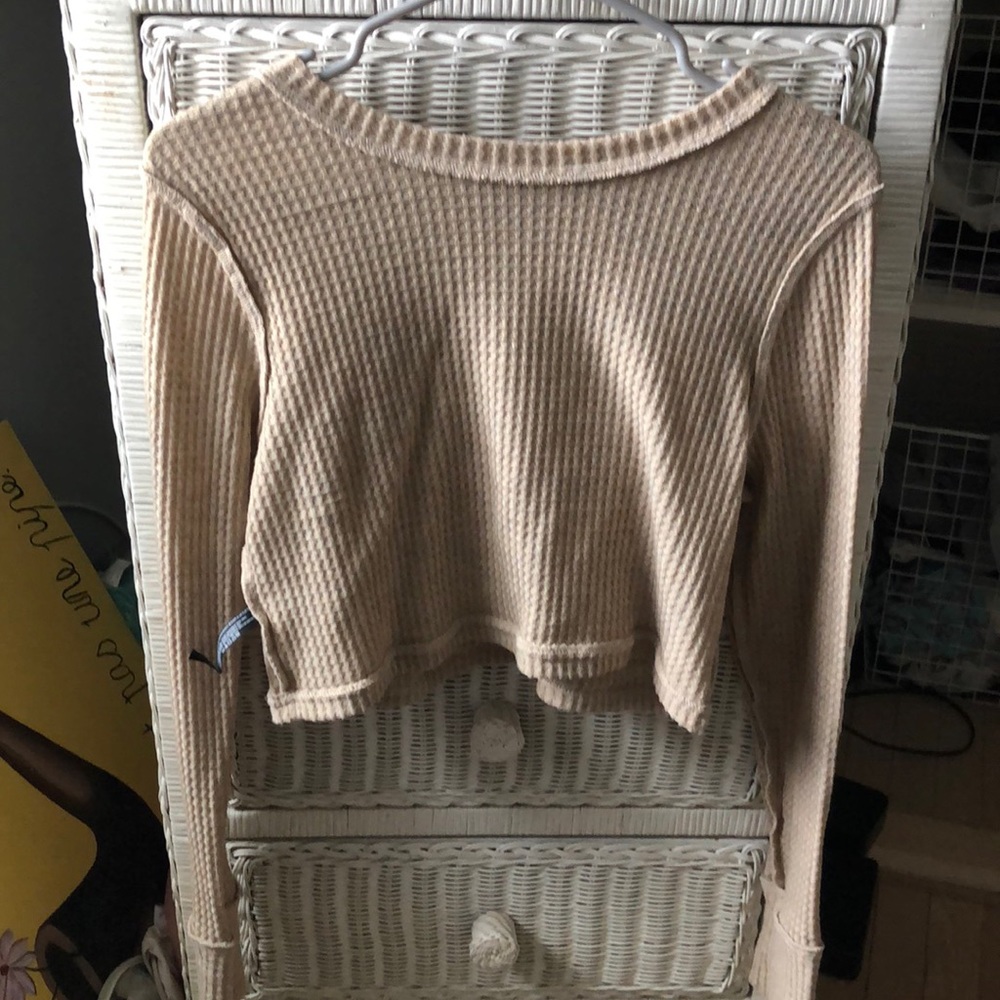Waffle cropped long sleeve